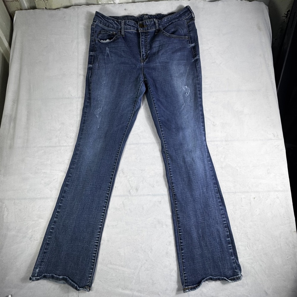 SO Womens Bootcut Jeans Blue Denim Low‎ Rise Classic 5-Pocket Retro Y2K Size 15